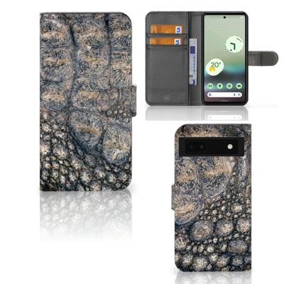 Google Pixel 6A | Telefoonhoesje | Met pasjeshouder | Krokodillenprint