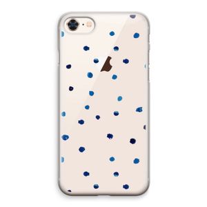 Blauwe stippen: iPhone 8 Transparant Hoesje