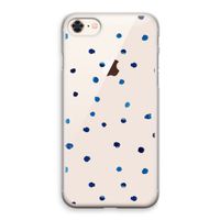 Blauwe stippen: iPhone 8 Transparant Hoesje