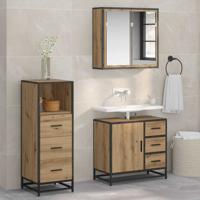 Badkamermeubelset met lade 3 pcs artisanaal eikenkleurig