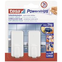 tesa POWERSTRIPS Zelfklevende haak Large Classic Wit Inhoud: 2 stuk(s) - thumbnail