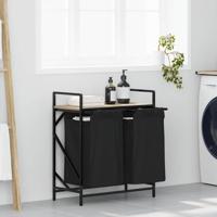 VidaXL Wasmand 2 vakken met plank sonoma eikenkleurig