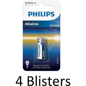 4 Stuks (4 Blisters a 1 st) Philips LR3/B Minicells Alkaline Batterij