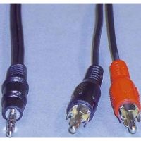 e+p B 113/5 audio kabel 5 m 3.5mm 2 x RCA Zwart - thumbnail