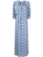 DVF Diane von Furstenberg robe longue Drogo à imprimé graphique - Bleu