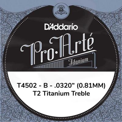 D'Addario T4502 Titanium Treble Losse B-Snaar .032 D'Addario T4502 Titanium Treble Losse B-Snaar .032