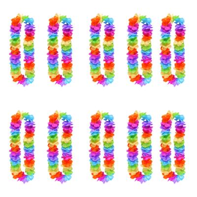 Hawaii krans slinger - 10x - regenboog kleuren mix - Carnaval - Themafeest - Pride