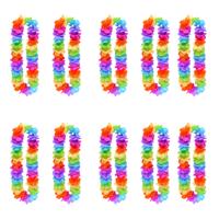 Hawaii krans slinger - 10x - regenboog kleuren mix - Carnaval - Themafeest - Pride