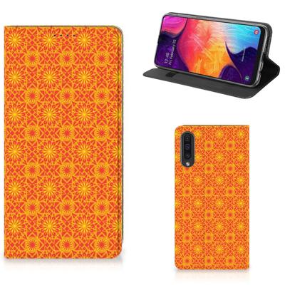Samsung Galaxy A50 | Hoesje met Magneet | Batik Oranje