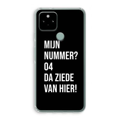 Da ziede van hier - Zwart: Google Pixel 5 Transparant Hoesje