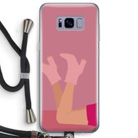 Pink boots: Samsung Galaxy S8 Plus Transparant Hoesje met koord