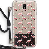 Flamingoprint groen: Samsung Galaxy J7 (2017) Transparant Hoesje met koord