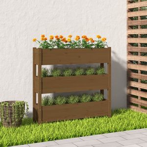 Plantenbak 112x25x104,5 cm massief grenenhout honingbruin