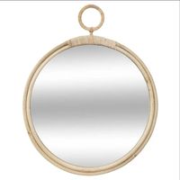 Spiegel/wandspiegel rond D38 cm rotan beige - Spiegels - thumbnail