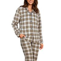 Lady Avenue Cotton Flannel Pyjamas - thumbnail