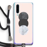 Marmeren cirkels: Huawei P30 Transparant Hoesje met koord