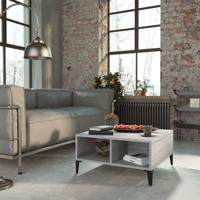 Salontafel 60x60x30 cm spaanplaat grijs sonoma eikenkleurig