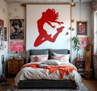 Vrouw maakt een salto sport sticker