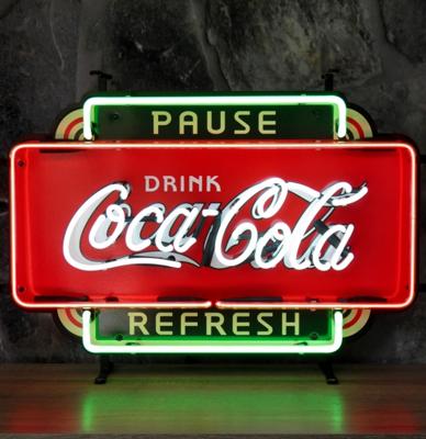 Coca-Cola Pause Refresh Neon Verlichting 62 x 42 cm - Rood, Groen, Wit LAATSTE STUKS | 9% korting