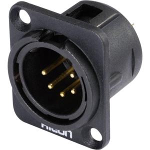 Hicon HI-X5DM-G XLR-connector Flensstekker, contacten recht Aantal polen: 5 Zwart 1 stuk(s)