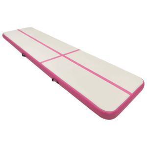 vidaXL Gymnastiekmat met pomp opblaasbaar 600x100x20 cm PVC roze