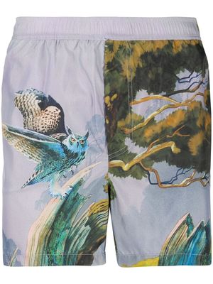 Valentino Garavani maillot de bain Floating Island - Gris