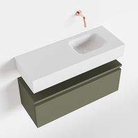 Toiletmeubel Mondiaz Andor | 80 cm | Meubelkleur Army | Lex vrijhangend wastafel Talc Rechts | Zonder kraangat Toiletmeubel Mondiaz Andor | 80 cm | Meubelkleur Army | Lex vrijhangend wastafel Talc Rechts | Zonder kraangat