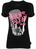 Philipp Plein t-shirt Skull Strass à col v - Noir