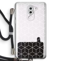 Zwart-witte kubussen: Honor 6X Transparant Hoesje met koord