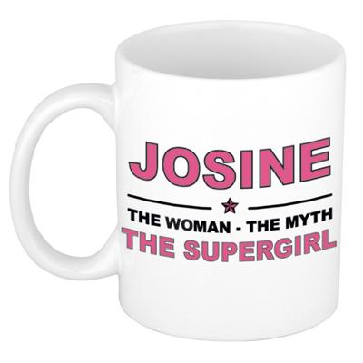 Josine cadeau mok - Woman Myth Supergirl - naam koffiemok - 300 ml - collega - moederdag