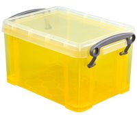 Really Useful Box 0,7 liter, transparant geel