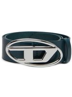 Diesel 1DR logo-buckle leather belt - Bleu