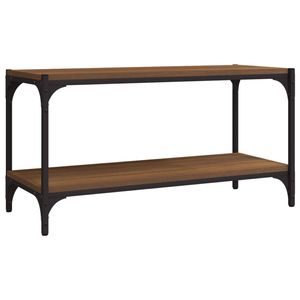 The Living Store Industrieel TV-meubel - Bruineiken - 80x33x41cm - Hout en staal