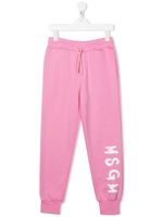 MSGM Kids pantalon de jogging à logo imprimé - Rose - thumbnail