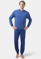 Blauwe heren pyjama strepen Hajo