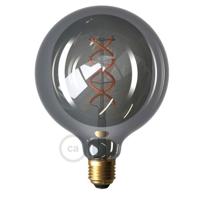 LED Smoky Gloeilamp - Globe G125 Gebogen Spiraal Filament - 5W E27 Dimbaar 2000K | Creative-Cables | Lamp kopen | Creative-Cables | Lamp kopen | | | |