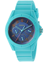 Horlogeband (Band + Kastcombinatie) Fossil ES4068 Silicoon Turquoise 18mm - thumbnail