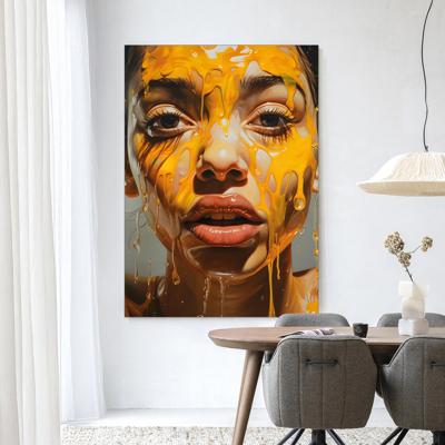 Urban Cotton Wandkleed 'Honey' 145 x 190cm in Frame - black
