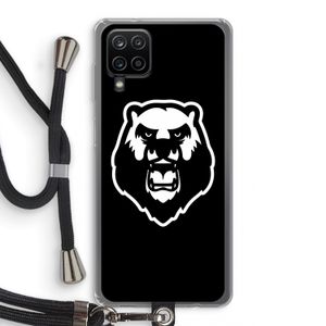 Angry Bear (black): Samsung Galaxy A12 Transparant Hoesje met koord
