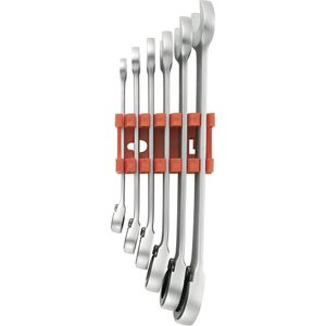 TOOLCRAFT 824124 Steek-ringsleutelratelset 6-delig 8 - 19 mm