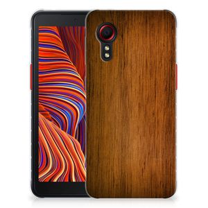 Samsung Galaxy Xcover 5 Bumper Hoesje Donker Hout