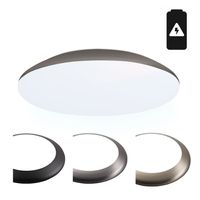 LED Bulkhead 30 cm - Plafondlamp met noodaccu - 18W 2100 Lumen - 6500K Daglicht wit - IK10 - RVS - IP65 Waterdicht - thumbnail