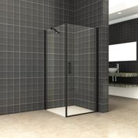 Wiesbaden Douchecabine Uni Klapdeur Vierkant 90x90x200 cm 8 mm NANO coating Mat Zwart