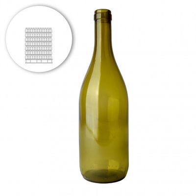 Wijnfles bourgogne 75 cl, olijfgroen - pallet 1358 st.
