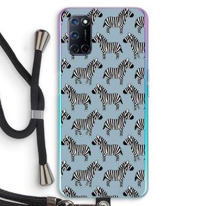 Zebra: Oppo A72 Transparant Hoesje met koord