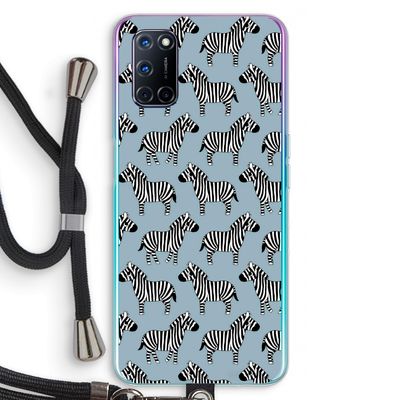 Zebra: Oppo A72 Transparant Hoesje met koord