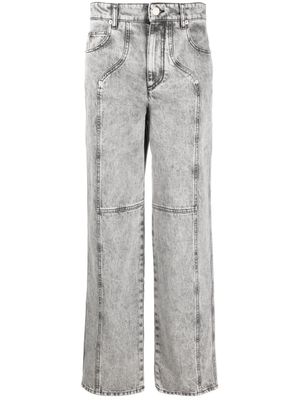 MARANT ÉTOILE jean droit Valeria à taille mi-haute - Gris