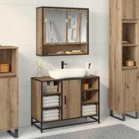 Badkamertenk te kast artisanaal eikenkleurig 80 x 33 x 60 cm
