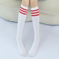 Hoge knie sokken strepen katoen sport school Skate lange sokken voor kinderen (wit + rode strook) Hoge knie sokken strepen katoen sport school Skate lange sokken voor kinderen (wit + rode strook)