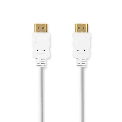 Nedis High Speed ??HDMI™-Kabel met Ethernet | HDMI™ Connector | HDMI™ Connector | 4K@60Hz | ARC | 18 Gbps | 2.00 m | Rond | PVC | Wit | Label -